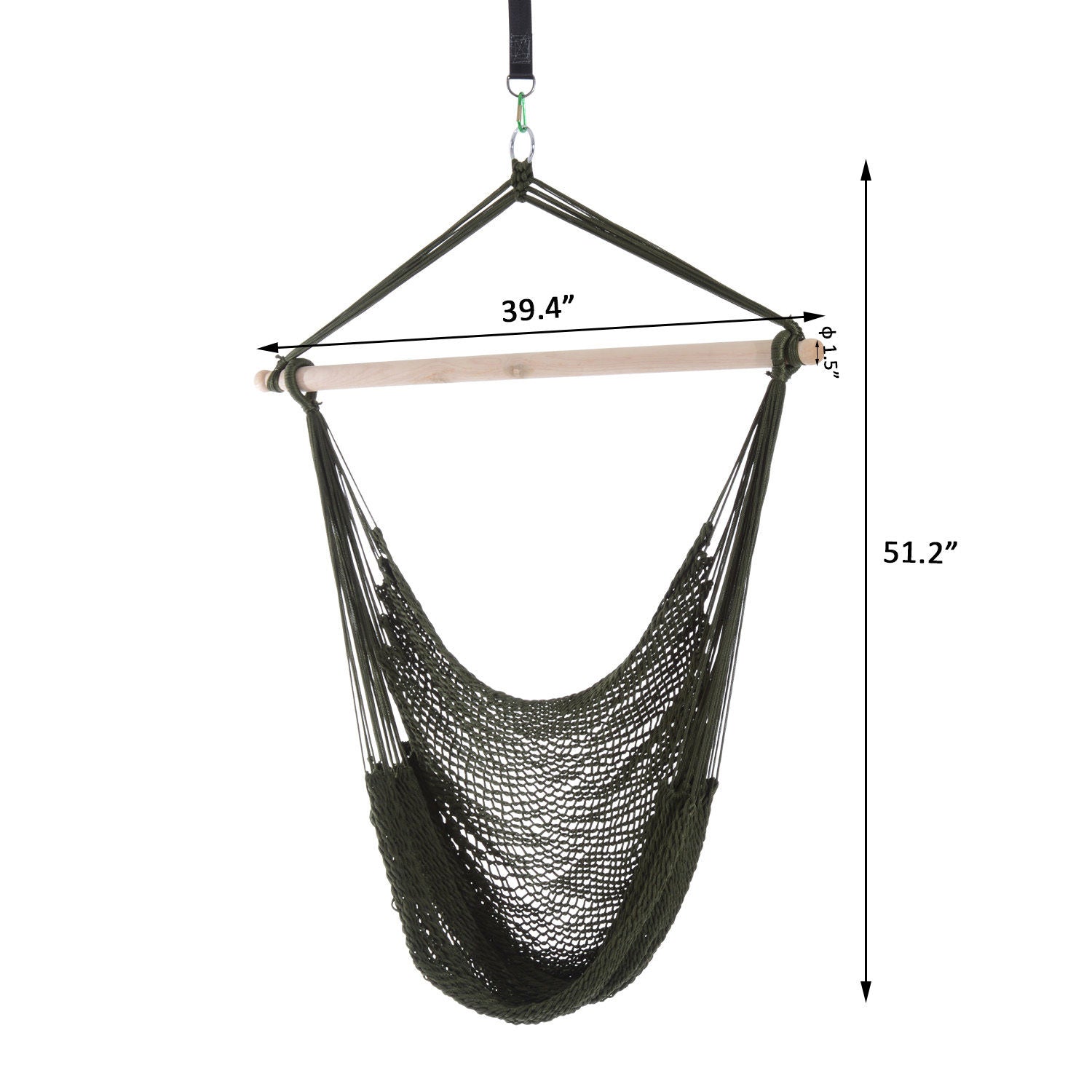 Portable Hammock Chair, Hanging Woven Hammock Swing Chair Sleeping Bed for Outdoor Garden Yard Camping, Army Green