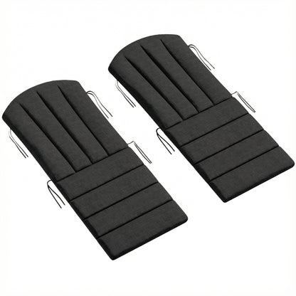 Set of 2 Patio Chair Cushions, High Back Adirondack Chair Cushion with Ties, High-Density Foam, Black
