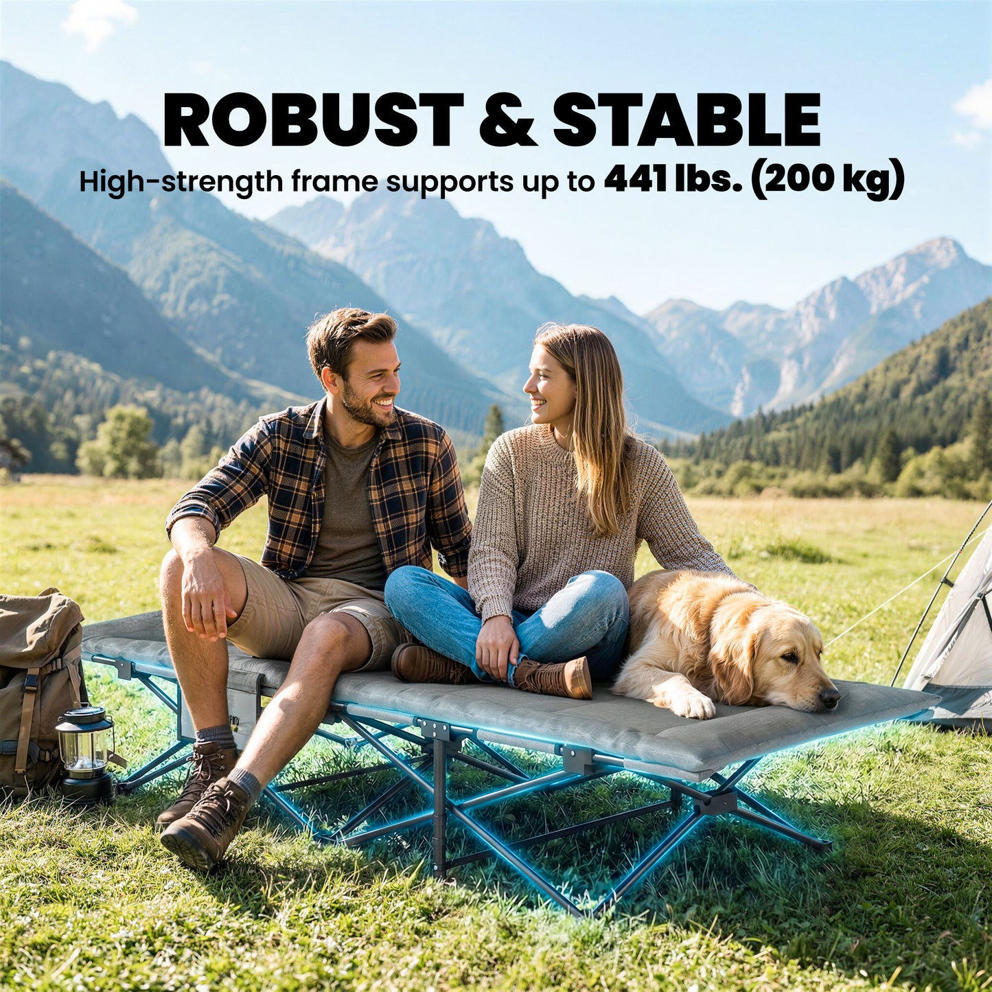 Camping Cot for Adults with Padded Cushion, 31.5" Wide Folding Bed with Carry Bag and Non-Slip Feet, Grey