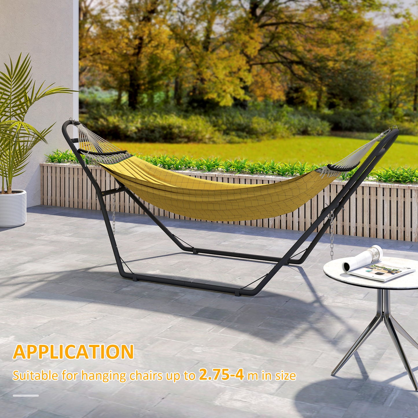 Hammock Stand with Adjustable Height Steel Frame for 0.8" -1.2" Person 109.4" Black