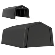 12' x 20' Portable Garage, Heavy Duty Carport Canopy with Ventilation Windows and Large Roll-up Door, Black