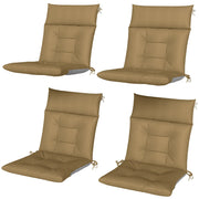 Patio Chair Cushions Set of 4, Waterproof Non-Slip Lounge Chair Cushions, 44"x21", Khaki
