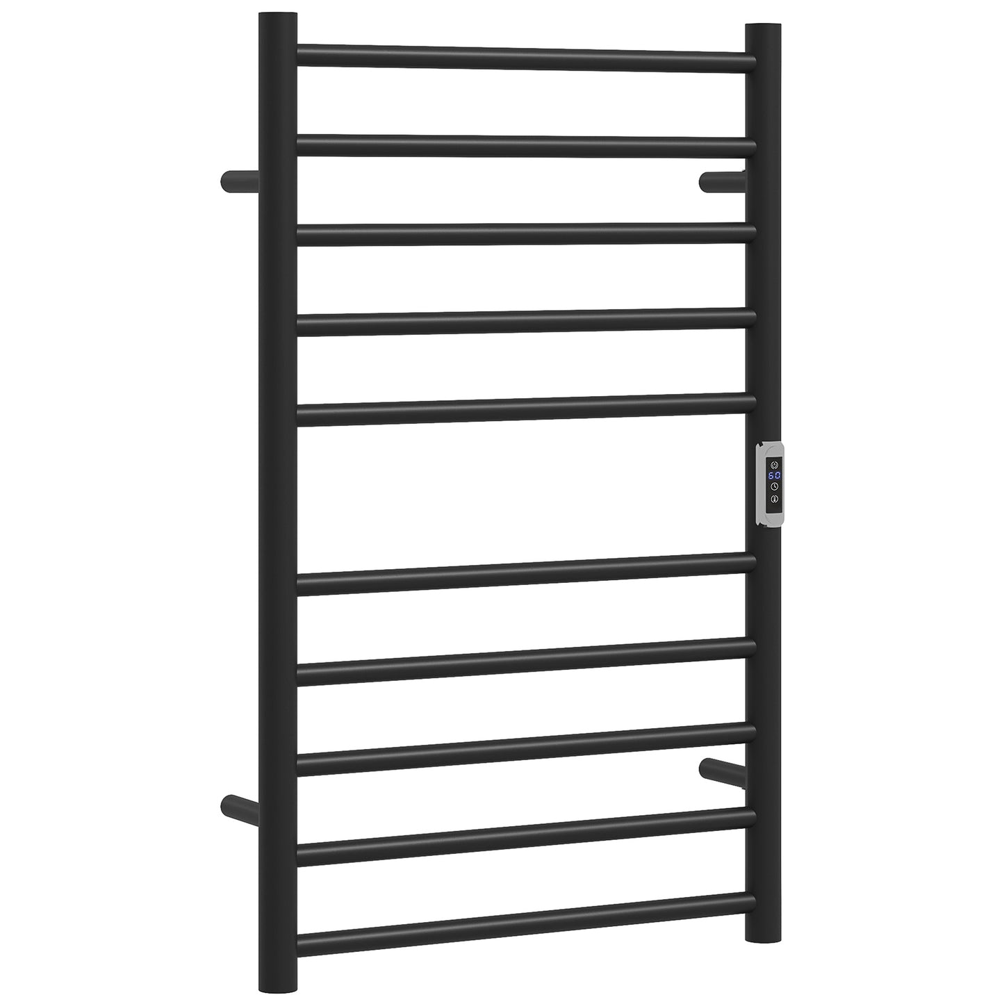 Wall Mounted Heated Towel Rack 10-Bar Electric Towel Warmer with Timer Adjustable Temperature Plug-in