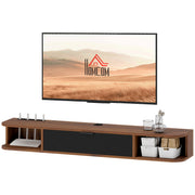 47" Floating TV Stand for TVs up to 50 Inch, Wall Mounted Media Console with Flip Drawer and 2 Open Shelves, Walnut