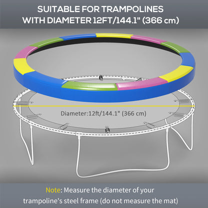 Soozier 12FT Trampoline Spring Cover, Trampoline Pad Replacement, Waterproof and Tear-Resistant, All-Weather Trampoline Accessories, Multi-Colored