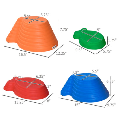 11pcs Balance Stepping Stones for Kids, Fish Style Non-slip Obstacle Course, Larger Size Stackable Balance Blocks Indoor Outdoor