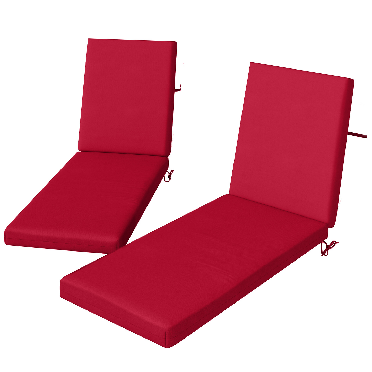 2-Piece Back and Seat Cushion Pillows Replacement, Patio Chair Cushions Set with Ties for Indoor Outdoor, Wine Red