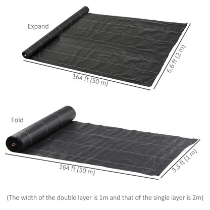 6.5ft x 164ft Weed Barrier, Landscape Fabric, for Greenhouse Yard Garden Weed Control, Heavy-Duty & Easy Setup, 4.6oz