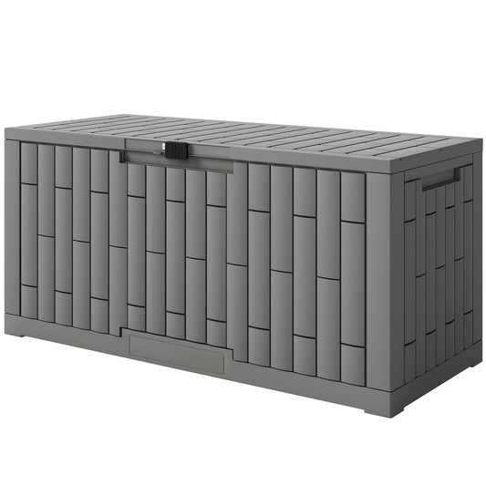 120 Gallon Resin Deck Box, Lockable Outdoor Storage Box, Splash-Resistant & UV Resistant Patio Storage Container