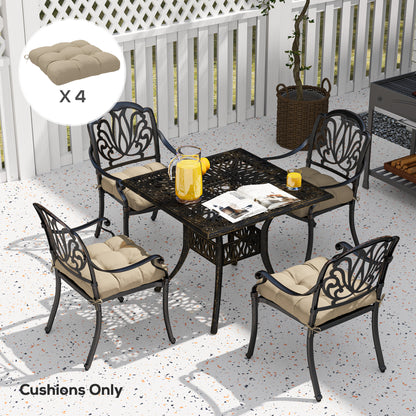 4-Piece Seat Cushion Pillows Replacement, Patio Chair Cushions Set with Ties for Indoor Outdoor
