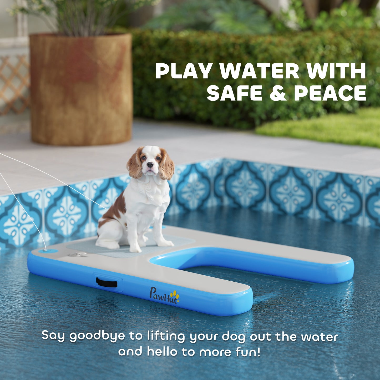 Floating Boat Ramp for Swimming Pets Up to 200 lbs, for Pool, Lake, Boat, Dock