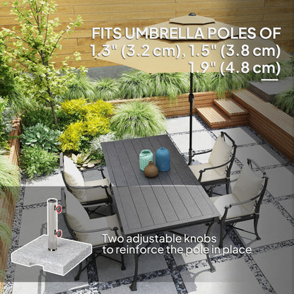 46 lbs Granite Square Patio Umbrella Base, Outdoor Umbrella Stand with Handles 2 Adjustable Knobs, Heavy Duty Patio Umbrella Stand for Garden Deck Poolside, Grey