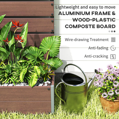 Raised Garden Bed with Trellis, Outdoor Climbing Plant Planter Box, Durable Garden Support Structure for Patio and Backyard, Light Brown
