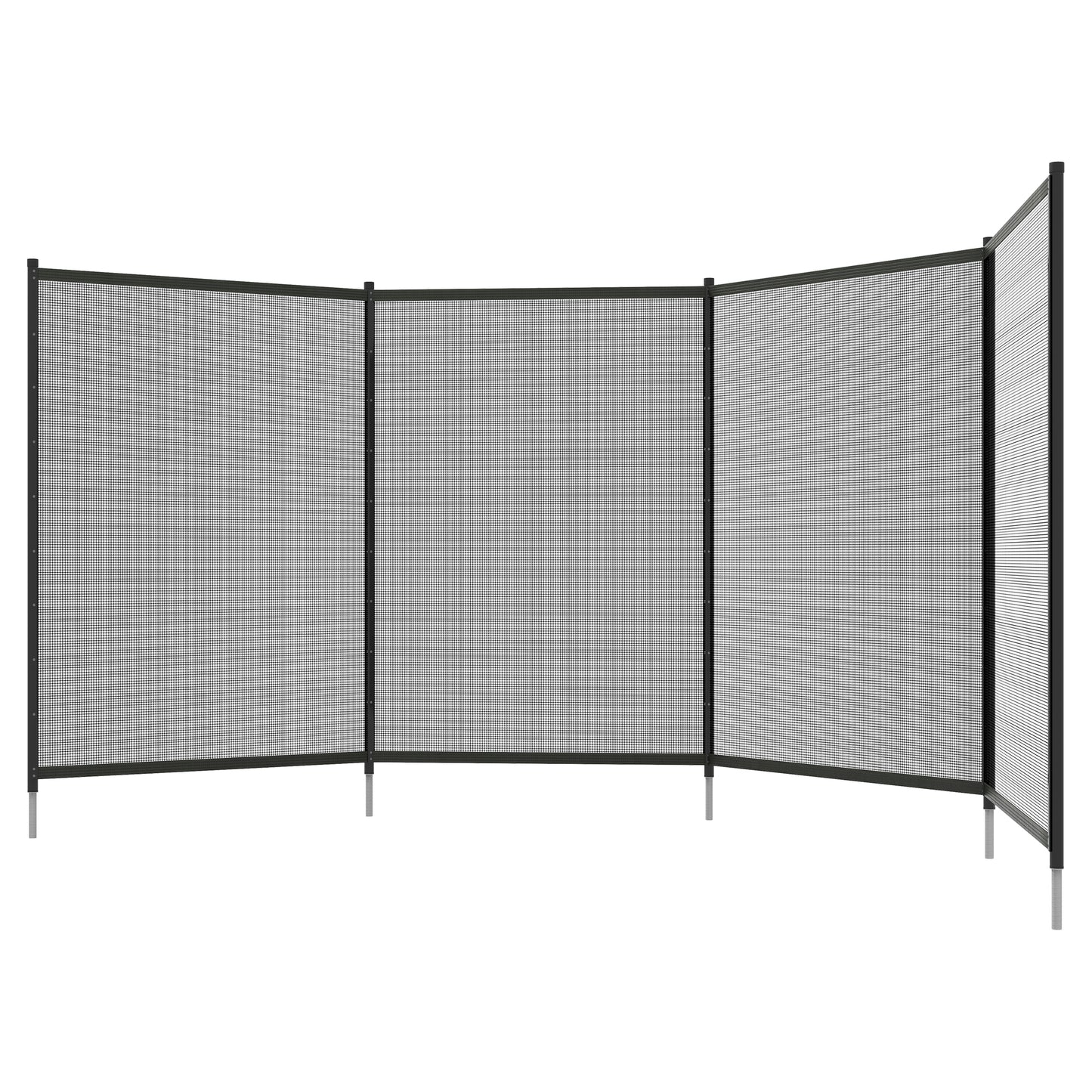 4 Panel Swimming Pool Fence, Aluminium Rustproof Pool Fencing, 4' x 12', Black