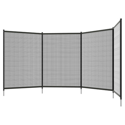 4 Panel Swimming Pool Fence, Aluminium Rustproof Pool Fencing, 4' x 12', Black