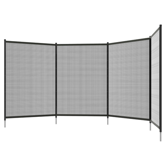 4 Panel Swimming Pool Fence, Aluminium Rustproof Pool Fencing, 4' x 12', Black