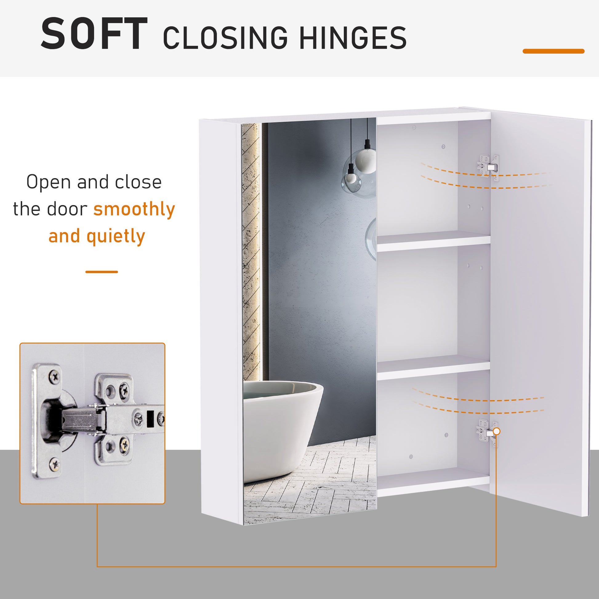 Wall Mount Medicine Cabinet with Mirror, Bathroom Mirror Cabinet Storage Organizer with Adjustable Shelf, Double Door Cupboard, Soft Closing, 23.5" x 29.5", Light Lilac