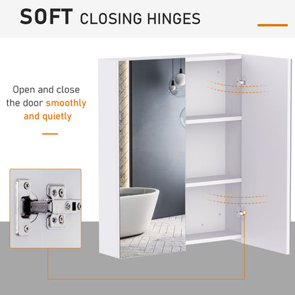 Wall Mount Medicine Cabinet with Mirror, Bathroom Mirror Cabinet Storage Organizer with Adjustable Shelf, Double Door Cupboard, Soft Closing, 23.5" x 29.5", Light Lilac