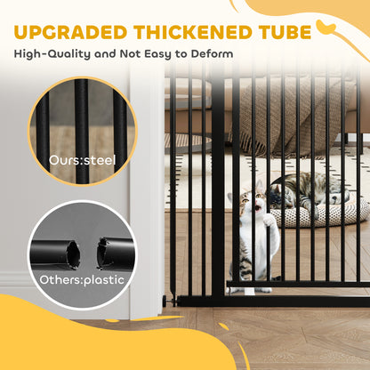 59" Extra Tall Cat Gate, 30"-41" Pet Gate with 2.8" and 5.5" Extensions, for Doorway, Hallway, Stairway, Black