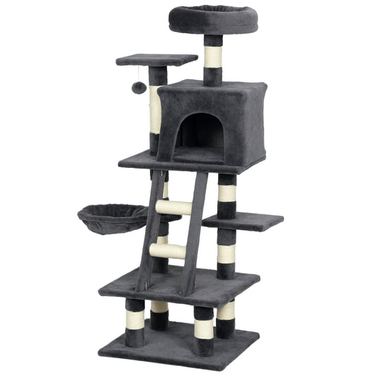52 Inch Large Cat Tree for Indoor Cats, Dark Grey