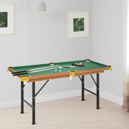 Soozier 55" Mini Pool Table Portable Billiard Table Includes Cues, Ball, Chalk, Rack, Green