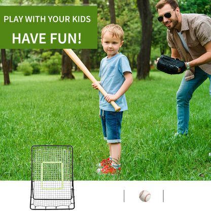 Soozier 4 x 5.7ft Volleyball Rebounder Net with Strike Zone, Baseball Lacrosse Training Net for Pitching and Fielding