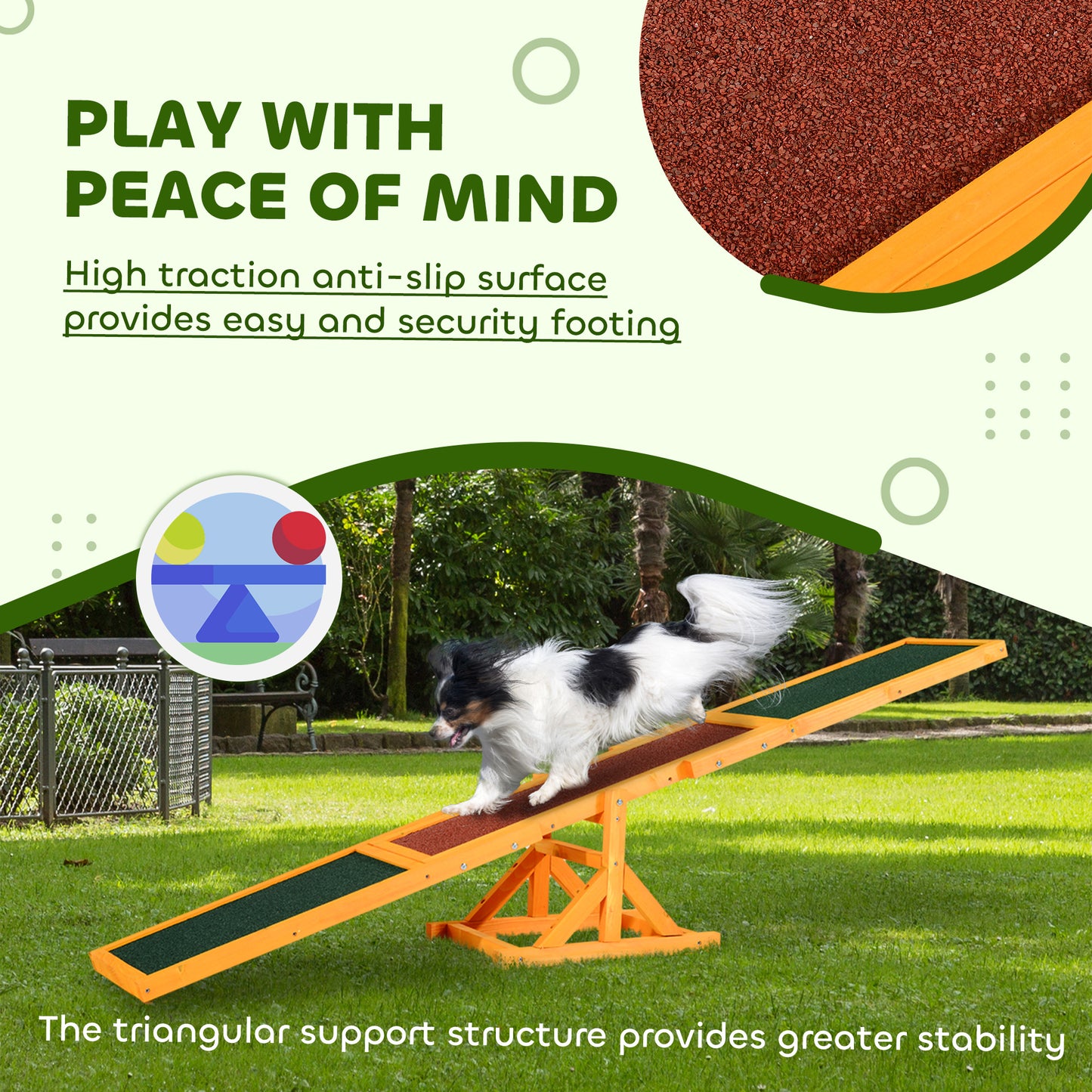 Wood Pet Seesaw Platform Dog Agility Training Equipment Run Game Toy Weather Resistant Pet Supplies Natural