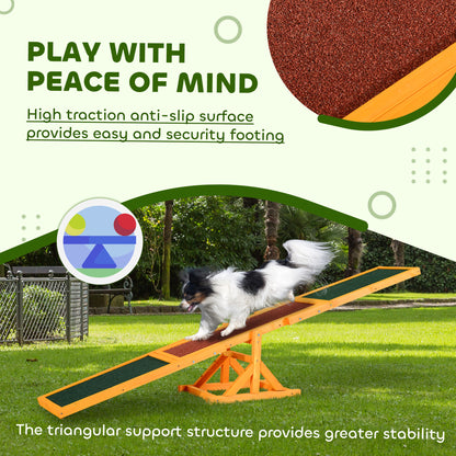 Wood Pet Seesaw Platform Dog Agility Training Equipment Run Game Toy Weather Resistant Pet Supplies Natural