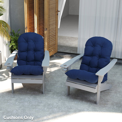 Adirondack Chair Cushions Set of 2 with Ties, Navy Blue