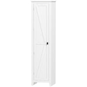 67" Farmhouse Kitchen Pantry Storage Cabinet with Barn Door, Kitchen Pantry Cabinet with Adjustable Shelves, White
