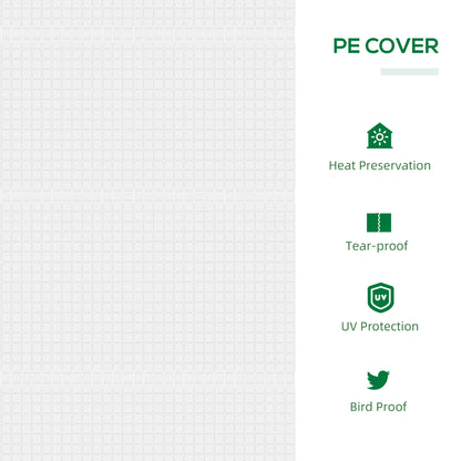 47" x 24" x 24" Portable Mini Tunnel Greenhouse Garden Planting Outdoor Flower Warm House Box with 2 Windows Steel Frame PE Cover, White