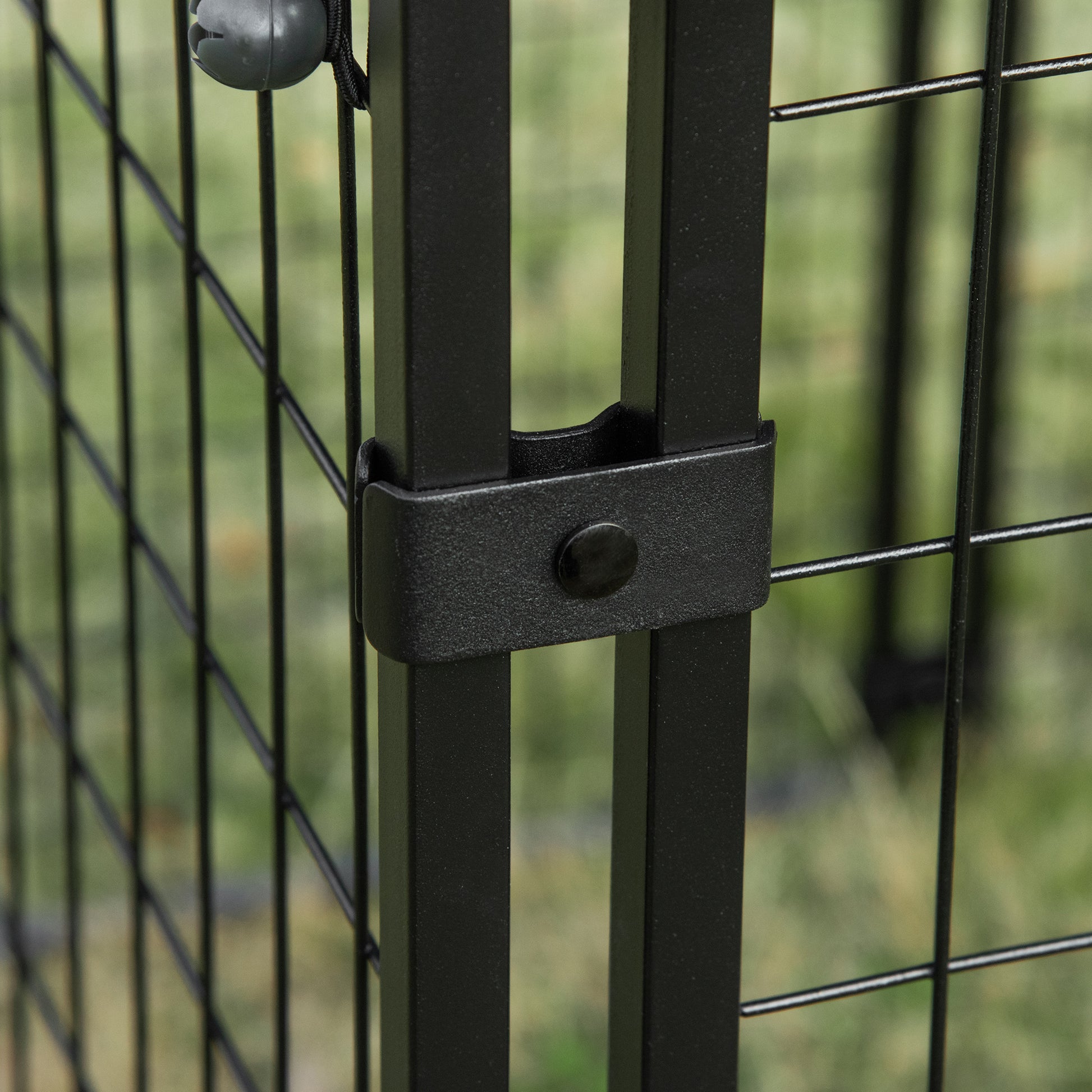 Outdoor Dog Kennel, Lockable Pet Playpen Crate with Top Cover, Black