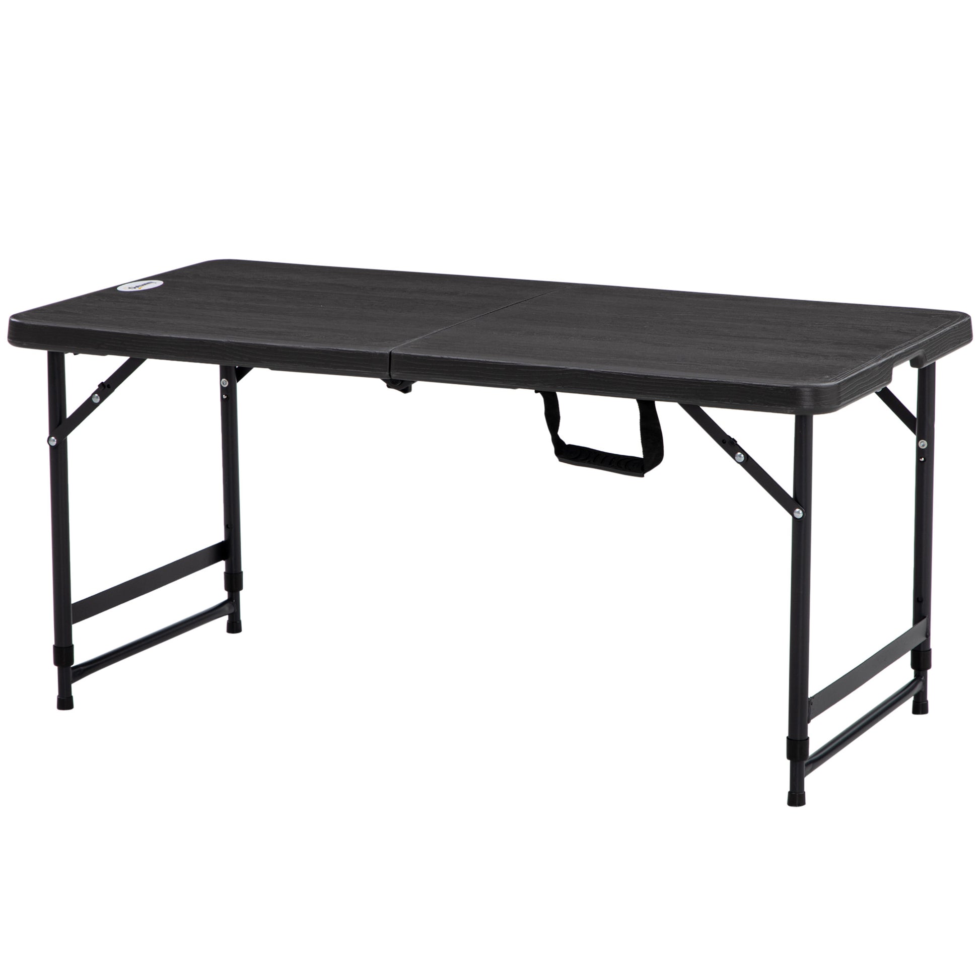 Foldable Patio Dining Table for 4, Height Adjustable Outdoor Table for Garden Lawn Backyard, Dark Grey
