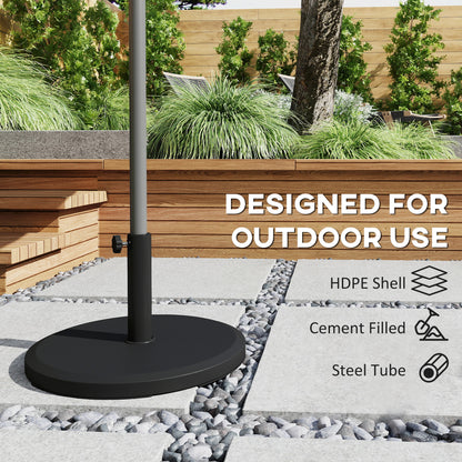 29 lbs Cement Patio Umbrella Base, 19" Heavy Duty Parasol Stand Market Umbrella Base Holder