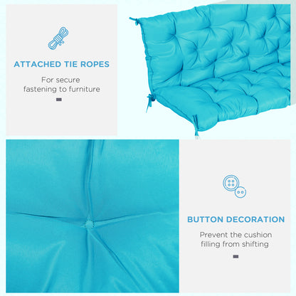 Porch Swing Cushion Garden Bench Cushion with Backrest, Non-Slip 3-Seater Soft Pad, Swing Chair Mat Replacement for Indoor and Outdoor, 59.1" x 38.6", Turquoise