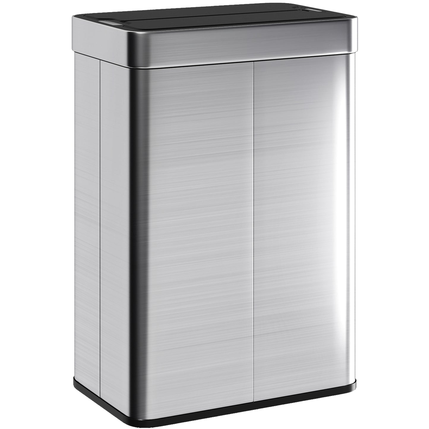 14.5 Gallon Sensor Can, Automatic Garbage Can with Soft-Close Butterfly Lid, Fingerprint-Proof Stainless Steel, Silver