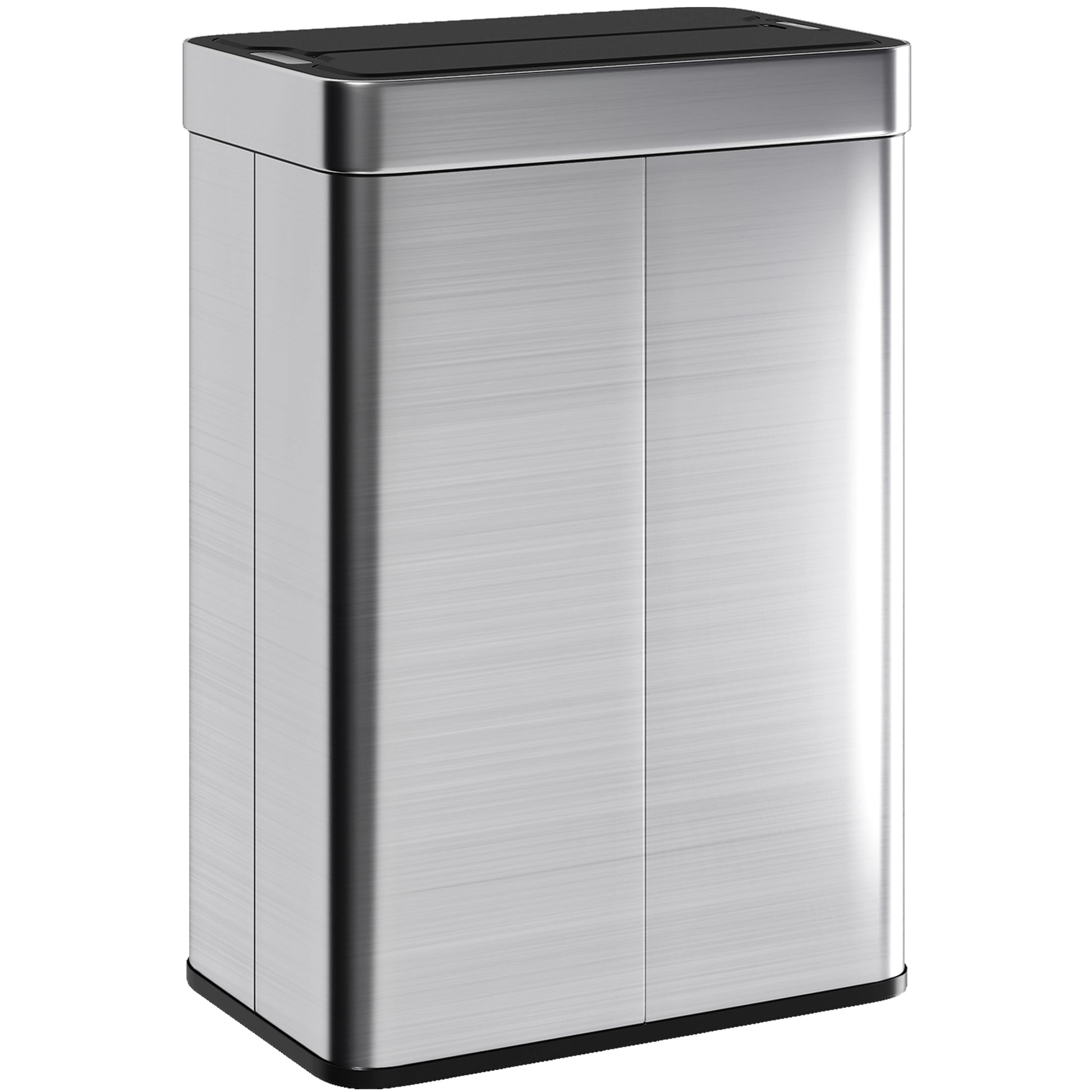 14.5 Gallon Sensor Can, Automatic Garbage Can with Soft-Close Butterfly Lid, Fingerprint-Proof Stainless Steel, Silver