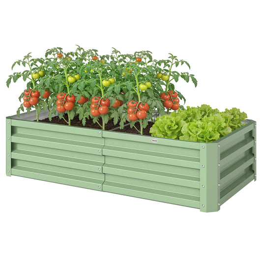 Galvanized Raised Garden Bed, Outdoor Planter Box for Vegetables, Flowers, Herbs, 4' x 2' x 1', Light Green