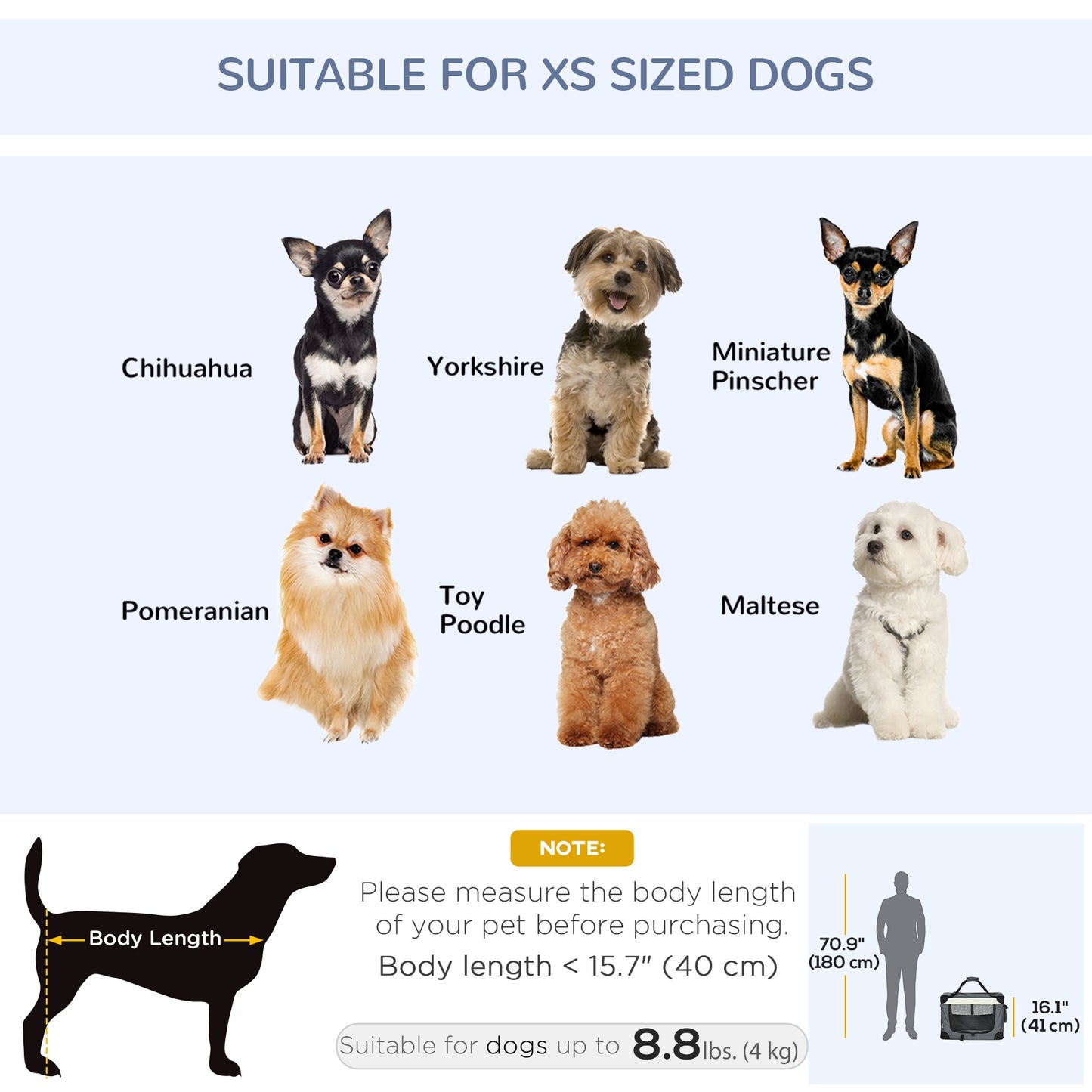 24" Foldable Pet Carrier with Removable Mat, Breathable Mesh, Soft Side Pet Travel Crate for Cat & Miniature Dogs, Grey