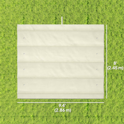 8' x 9.4' Retractable Pergola Canopy Replacement, Fit 7' x 10' Frame, UV30+ Pergola Cover Top Only, Cream