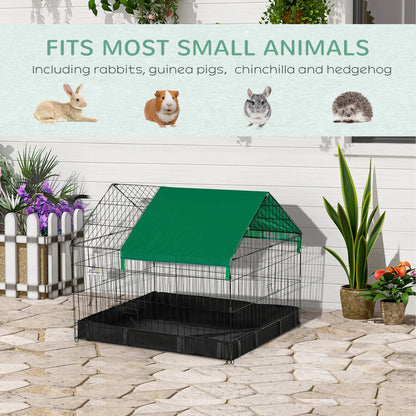 Metal Outdoor Small Animal Cage for Rabbits and Cats, Black