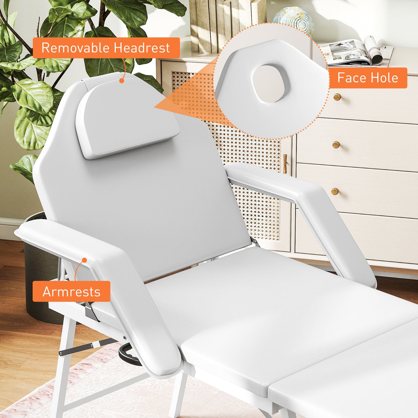 Portable Massage Table, Foldable Massage Bed, White
