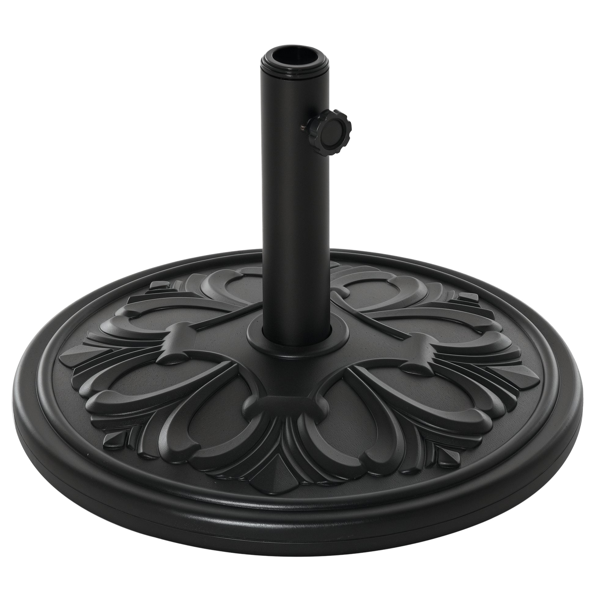 29lbs Cement Round Umbrella Base Heavy Duty 19" HDPE Parasol Stand, Black