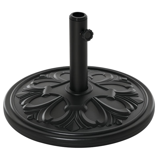 29lbs Cement Round Umbrella Base Heavy Duty 19" HDPE Parasol Stand, Black
