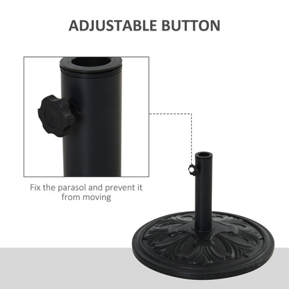 29lbs Cement Round Umbrella Base Heavy Duty 19" HDPE Parasol Stand, Black
