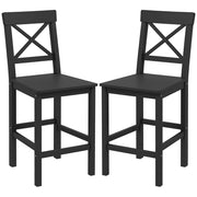 Counter Height Stools Set of 2, Farmhouse Bar Stools with Backs, Solid Wood Counter Stools for Kitchen Island