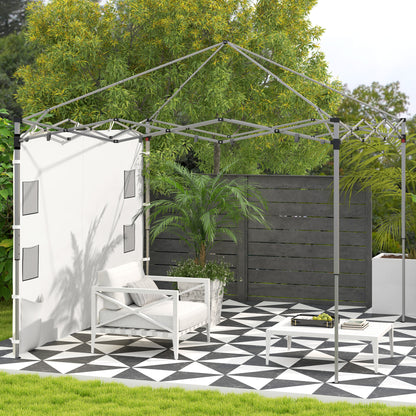 Instant Canopy Sidewall with 4 Storage Bag for 10 x 10 ft Straight Leg Pop Up Canopies, 1 Pack Sidewall Only, White