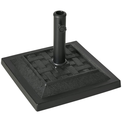 26 lb Heavy Duty Patio Umbrella Base, Square Resin Market Umbrella Stand for Outdoor, Garden, Backyard, Black