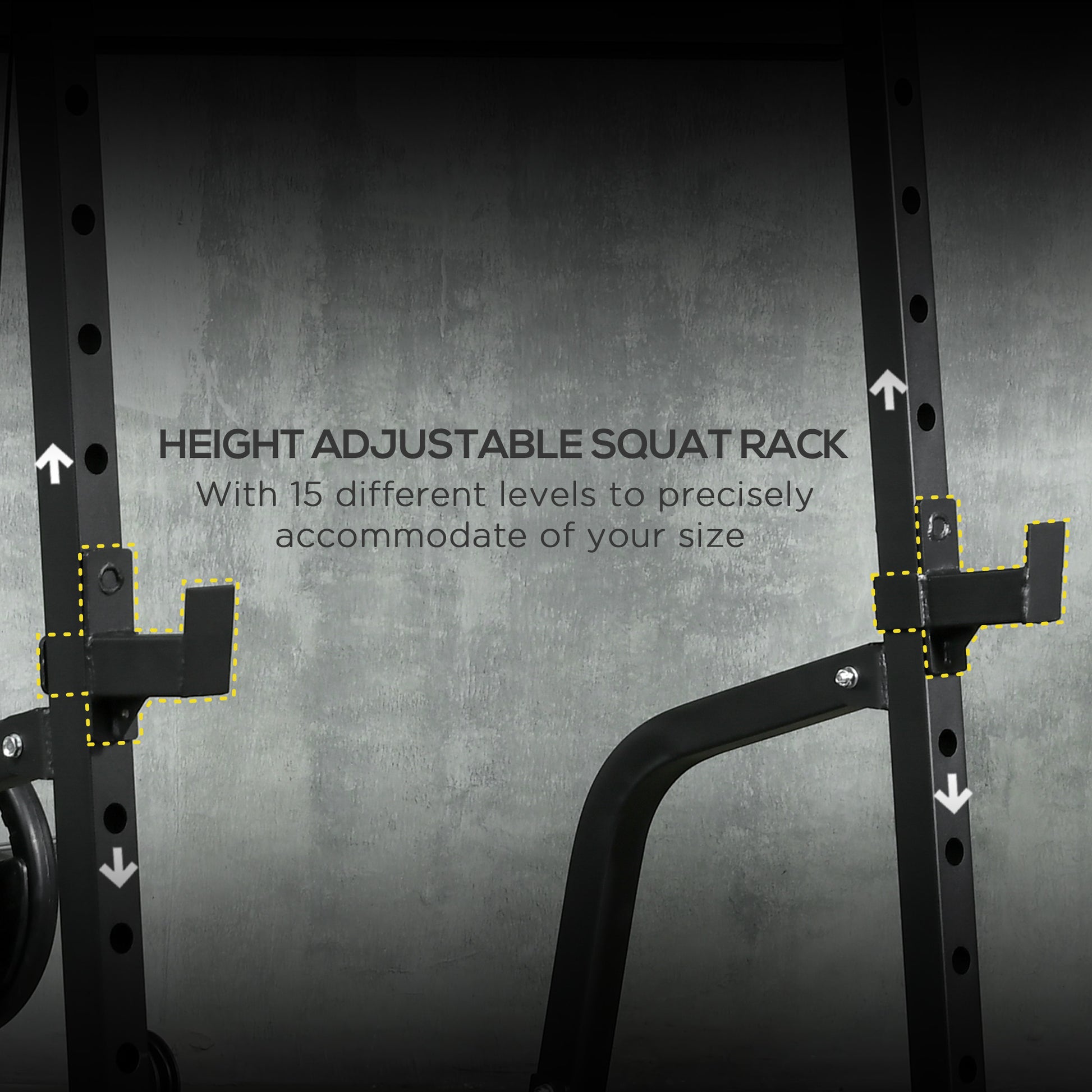 Soozier Smith Machine, Multi-Functional Power Cage w/ Adjustable Bench, Barbell Bar, Cable Pulley System, 15-Level Squat Rack