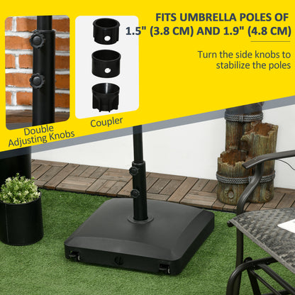 66 lb Heavy Duty Patio Umbrella Stand Filled Umbrella Holder Market Umbrella Base for Outdoor Garden Backyard Black